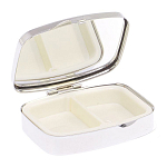 Таблетница карманная прямоугольная с 2-мя отделениями с зеркалом и накладкой из натурального камня Флюорит Silver Stone Pillboxes варинант исполнения - 3 | Loft Concept в Уфе