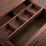 Прикроватный столик деревянный с 2-мя ящиками Moon Walnut Furniture варинант исполнения - 1 | Loft Concept в Уфе