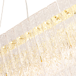 Люстра подвесная овальная с рельефными стеклянными панелями и золотым металлическим каркасом Textured Glass Chandelier варинант исполнения - 3 | Loft Concept в Уфе