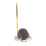 Часы настольные с шариковой металлической ручкой из натурального камня Stone Clock варинант исполнения - 3 | Loft Concept в Уфе