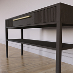 Дизайнерская Консоль с полкой и ящиком Primo Темный орех варинант исполнения - 5 | Loft Concept в Уфе