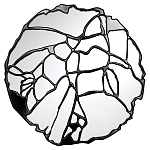 Зеркало кругле в декоративной раме чёрного цвета Black Ratio варинант исполнения - 1 | Loft Concept в Уфе