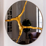 Зеркало кругле с декоративной золотой вставкой Golden Tree варинант исполнения - 4 | Loft Concept в Уфе