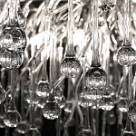 Люстра подвесная с прозрачными стеклянными подвесками в форме капель Диаметр 80 см Droplet Chandelier варинант исполнения - 10 | Loft Concept в Уфе