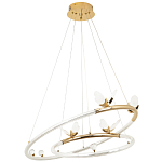 Кольцевая люстра с декором в виде бабочек Glass Butterflies Two Rings Chandelier варинант исполнения - 2 | Loft Concept в Уфе