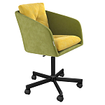 Стул с мягкой обивкой из велюра и подъемно-поворотным механизмом на колесиках Mason Green and Yellow варинант исполнения - 1 | Loft Concept в Уфе