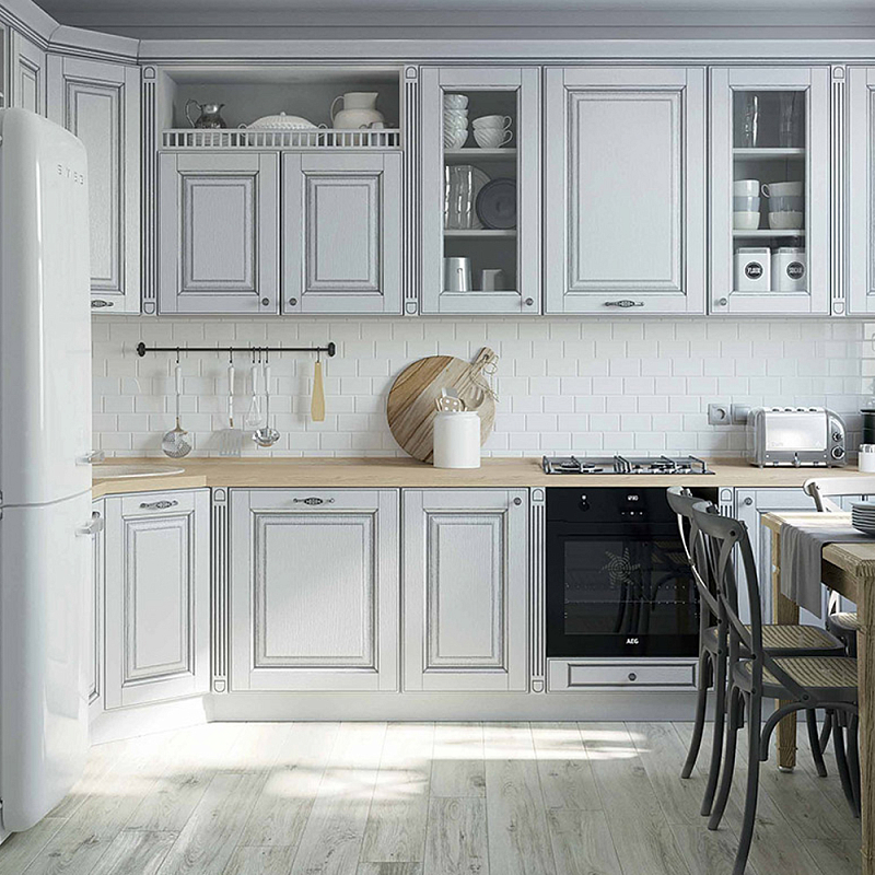Угловая кухня в стиле Прованс из массива дерева Colombe Provence Kitchen Set Белый Ясень Угловая кухня в стиле Прованс из массива дерева Colombe Provence Kitchen Set Белый Ясень в Уфе | Loft Concept