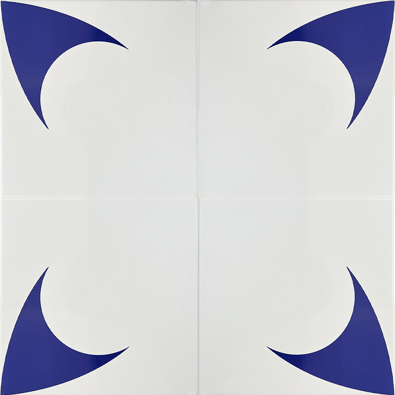 Дизайнерская плитка с узором Комета 2 Белый Синий в Уфе | Loft Concept 