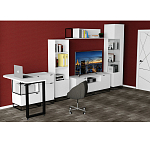 Стеллаж книжный белый с 3-мя открытыми полками и дверкой Strict Lines варинант исполнения - 6 | Loft Concept в Уфе