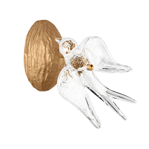 Бра с прозрачной стеклянной фигуркой птички Serip Voa