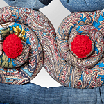 Кукла из одежды и павлопосадских платков Rusalka Blue Jeans варинант исполнения - 3 | Loft Concept в Уфе