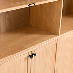 Книжный шкаф из массива сосны с металлической лестницей Burton Wood Cabinet варинант исполнения - 7 | Loft Concept в Уфе