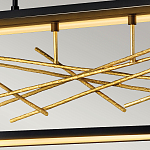 Люстра прямоугольная черного цвета с декором в виде ветвей в золотой отделке Hinkley варинант исполнения - 6 | Loft Concept в Уфе