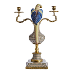 Подсвечникв образе попугая из фарфора с бронзовыми элементами Eden Garden варинант исполнения - 3 | Loft Concept в Уфе