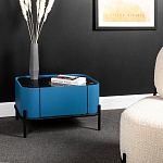 Тумба прикроватная чёрно-голубая с  ящиком Blue Cabinet варинант исполнения - 5 | Loft Concept в Уфе