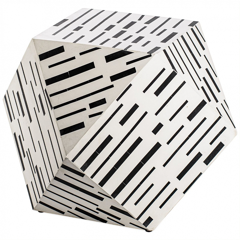 Табурет Black&white Indian Bone Inlay stool Черно-белый в Уфе | Loft Concept 