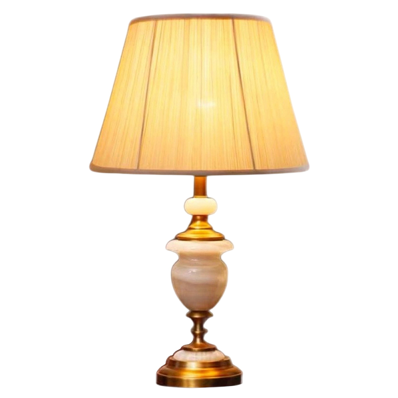 Настольная лампа керамическая с тканевым абажуром Millennium Бронза Белый в Уфе | Loft Concept 