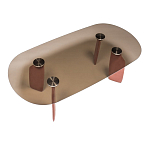 Обеденный стол со стеклянной столешницей и розовыми ножками с тканевой обивкой Wrigley варинант исполнения - 1 | Loft Concept в Уфе