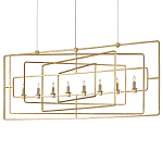 Люстра золотая из пересекающихся прямоугольных элементов Thin Intersecting Rectangles варинант исполнения - 2 | Loft Concept в Уфе