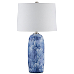 Настольная лампа керамическая с бело-синими мазками Painterly Strokes варинант исполнения - 3 | Loft Concept в Уфе