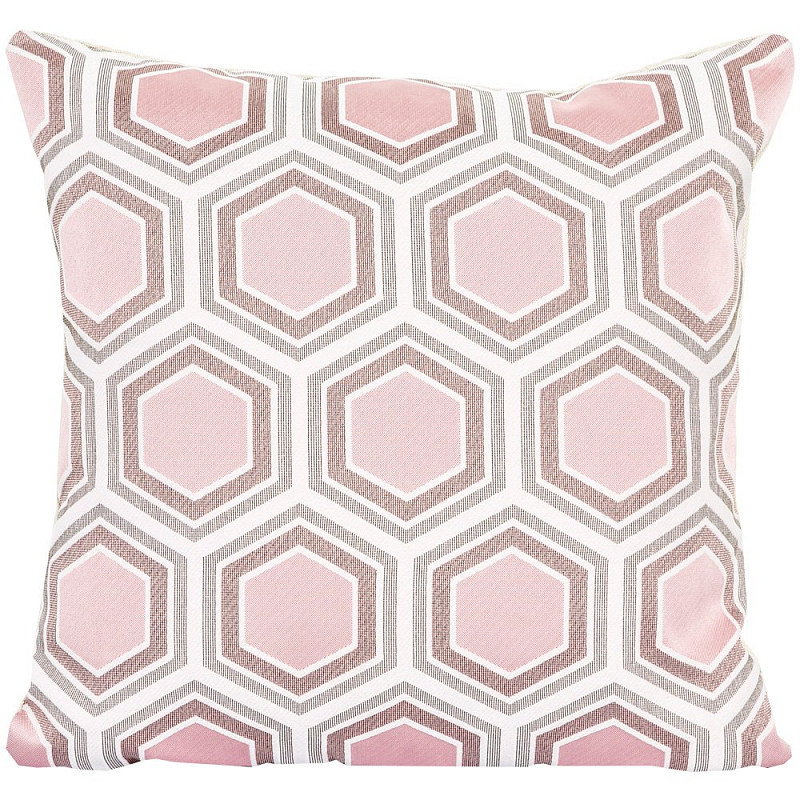 Подушка Hexagon Pink Geometry Белый Розовый пастельный в Уфе | Loft Concept 