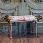 Банкетка из массива бука светло-зеленая с растительным орнаментом Raffael Angel Floral Banquette варинант исполнения - 5 | Loft Concept в Уфе