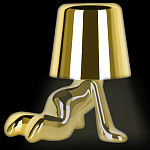 Настольная лампа фигурная цвета золото с гладким абажуром Высота 17 см Sophia варинант исполнения - 3 | Loft Concept в Уфе