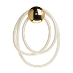 Бра с круглым золотистым основанием и белыми изогнутыми световыми линиями Luke Lampco Tracer Lamp варинант исполнения - 1 | Loft Concept в Уфе