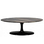 Стол журнальный овальный с столешницей из искусственного мрамора Alonso Gloss варинант исполнения - 1 | Loft Concept в Уфе