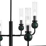 Люстра с 8-ю плафонами в форме стеклянных трубок и мраморных декоративных элементов Montreal варинант исполнения - 5 | Loft Concept в Уфе