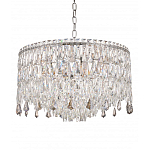 Люстра круглая с хрустальными подвесками на серебряном каркасе Roul Crystal Light варинант исполнения - 5 | Loft Concept в Уфе