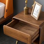 Прикроватная деревянная тумба с ящиком и нишей для хранения Moon Walnut Furniture варинант исполнения - 2 | Loft Concept в Уфе