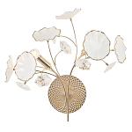 Бра с белыми лепестками из керамики и прозрачными хрустальными цветками Wintery flovers варинант исполнения - 1 | Loft Concept в Уфе