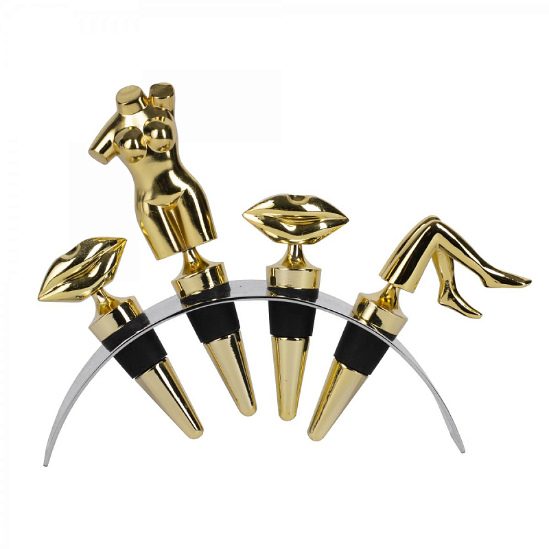 Набор пробок для бутылок ACOLYTE WINE STOPPER Латунь в Уфе | Loft Concept 