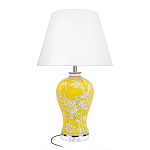 Настольная лампа желтая с изображением белых птиц Flight Among Acacia варинант исполнения - 1 | Loft Concept в Уфе