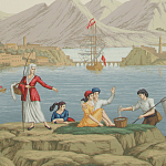 Обои ручная роспись Views of Italy Olive варинант исполнения - 2 | Loft Concept в Уфе