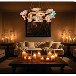 Люстра круглая на золотом каркасе с цветочным декором Miscellaneous herbs варинант исполнения - 7 | Loft Concept в Уфе