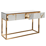 Консоль с ящиками зеркальная с золотым декором Gold Painted Mirror Console варинант исполнения - 2 | Loft Concept в Уфе