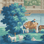 Обои ручная роспись Monuments of Paris Jacquemart on scenic paper варинант исполнения - 2 | Loft Concept в Уфе