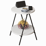 Стол приставной с 2-мя круглыми белыми столешницами ESSEL SIDE TABLE WHITE варинант исполнения - 1 | Loft Concept в Уфе