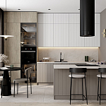 Кухонный гарнитур с фасадом в полоску Rainier Kitchen Set варинант исполнения - 1 | Loft Concept в Уфе