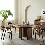 Стол обеденный круглый с двойной столешницей Walnut Wood Table варинант исполнения - 2 | Loft Concept в Уфе