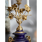 Подсвечник из темно-синего фарфора с бронзовыми элементами и цветами Eden Garden варинант исполнения - 5 | Loft Concept в Уфе