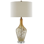 Настольная лампа с тканевым абажуром в форме цилиндра Thin Neck варинант исполнения - 2 | Loft Concept в Уфе