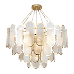 Люстра с многослойным эффектом из овальных элементов из непрозрачного стекла Conformation варинант исполнения - 4 | Loft Concept в Уфе