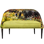 Диван двухместный из натурального бука с цветочным принтом Impressionism in Art варинант исполнения - 1 | Loft Concept в Уфе