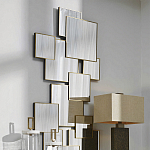 Золотое зеркальное панно из зеркальных квадратов Overlapping варинант исполнения - 2 | Loft Concept в Уфе