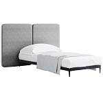 Кровать с большим мягким изголовьем Unity Grey Bed варинант исполнения - 8 | Loft Concept в Уфе