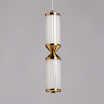 Подвесной светильник с двумя белыми рифлеными цилиндрическими плафонами Golden Swirl варинант исполнения - 4 | Loft Concept в Уфе