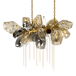 Люстра подвесная с 22-мя гранёными стеклянными плафонами с вертикальными подвесками Gilded Mirage  варинант исполнения - 7 | Loft Concept в Уфе